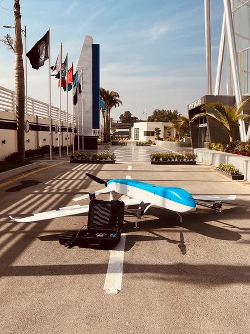 Fixed-wing drone ready for field diagnostics