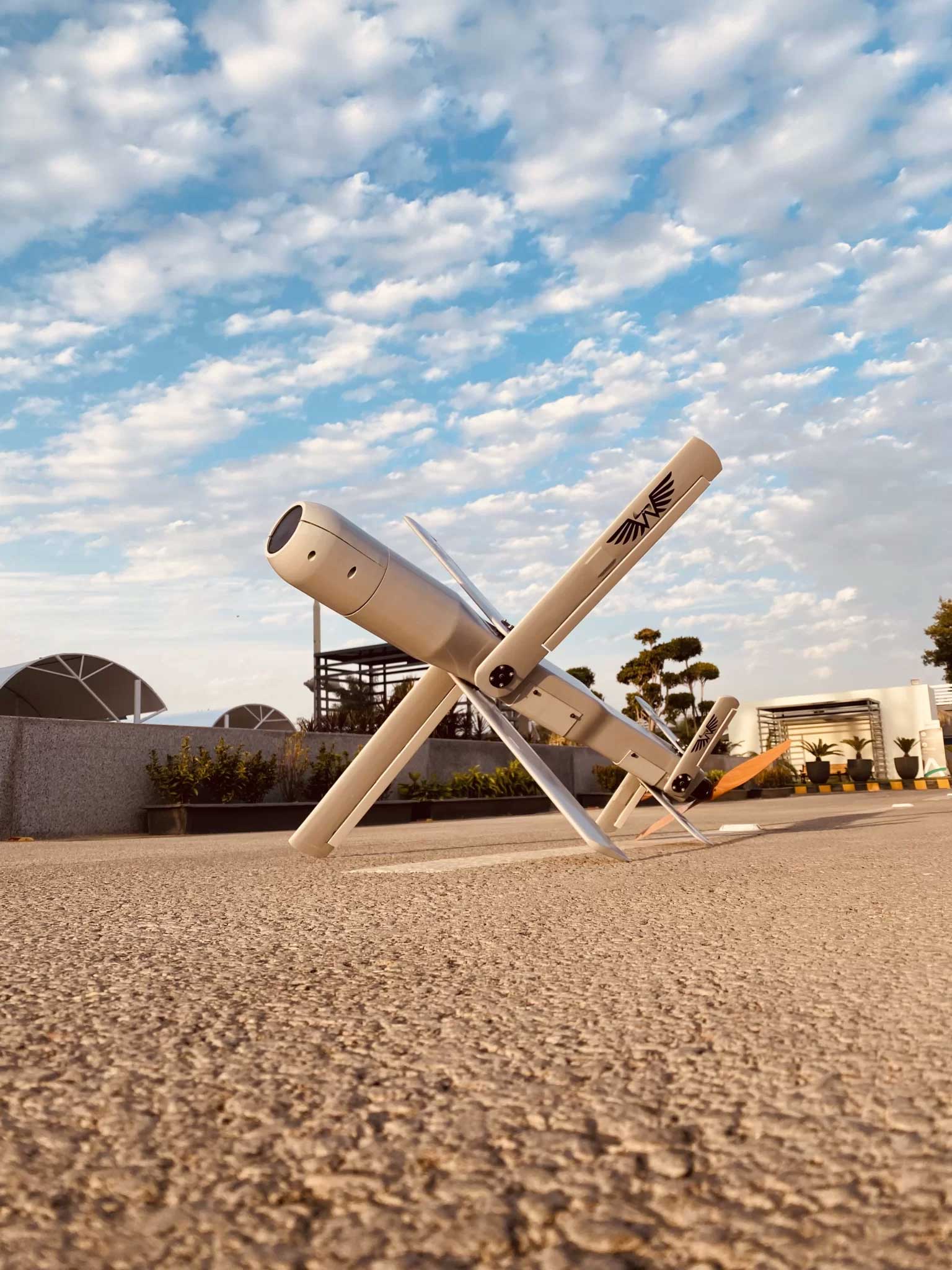 Fixed-wing aircraft prepared for a ground-control mission